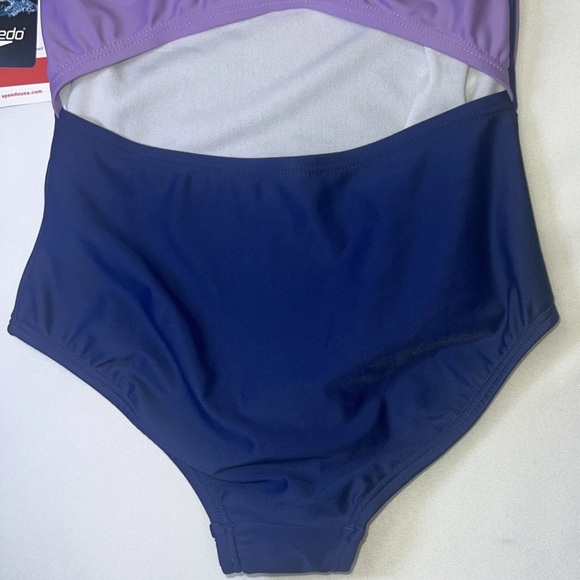 Speedo Blue and Purple‎ One Piece Performance Swimsuit size 8. New! - Picture 2 of 7